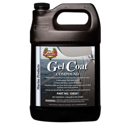Presta Products Gel Coat Compound, 1-Gallon, Gallon 138501